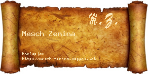 Mesch Zenina névjegykártya